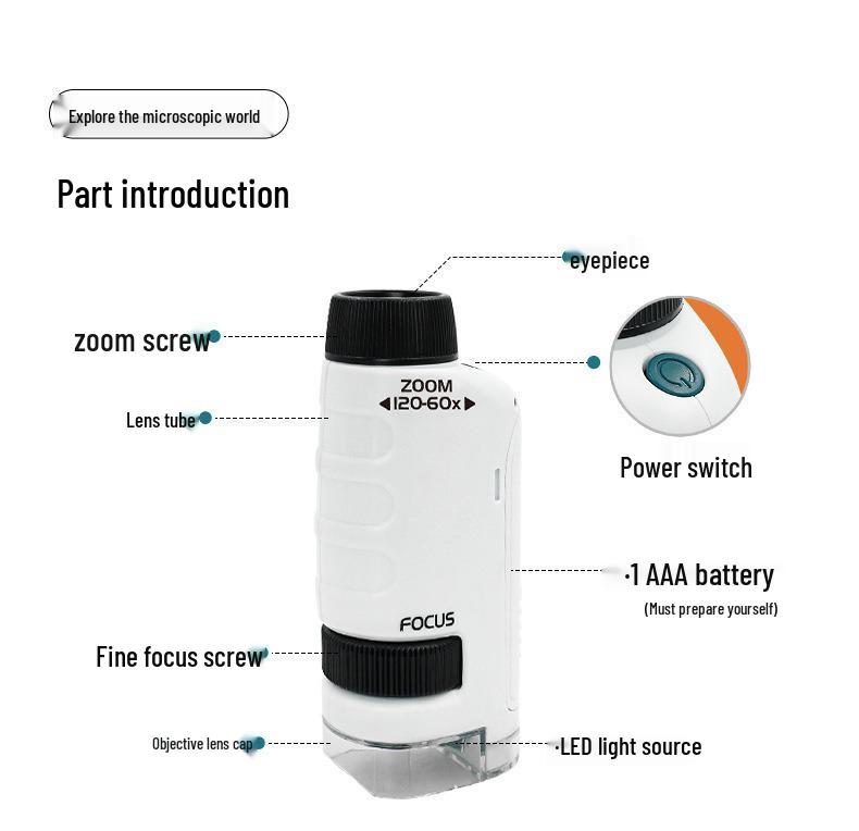 Portable HD Microscope for Kids - Educational Science Toy for Outdoor Experiments