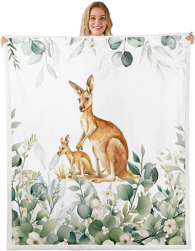 Cute Parrot Blanket Soft Fleece Throw Bird Lover Gift Kids Room Decor Floral Design Home Decoration