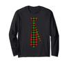 Weihnachts-Krawatten-T-Shirt - Herren Weihnachts-Rot kariertes Langarm-T-Shirt