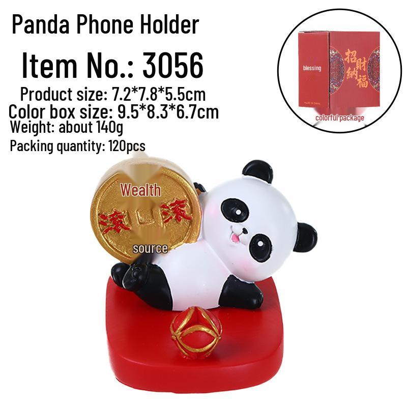 

Держатель для телефона и настольное украшение «Панда и кот удачи» – Новогодний сувенир