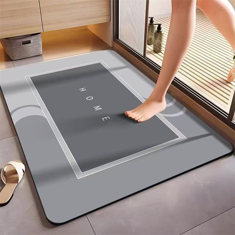 Fast Drying Diatomite Bath Mat Bathroom Foot Mat Bathroom Toilet Absorbent Quick Dry Non Slip Easy Clean Home Decor