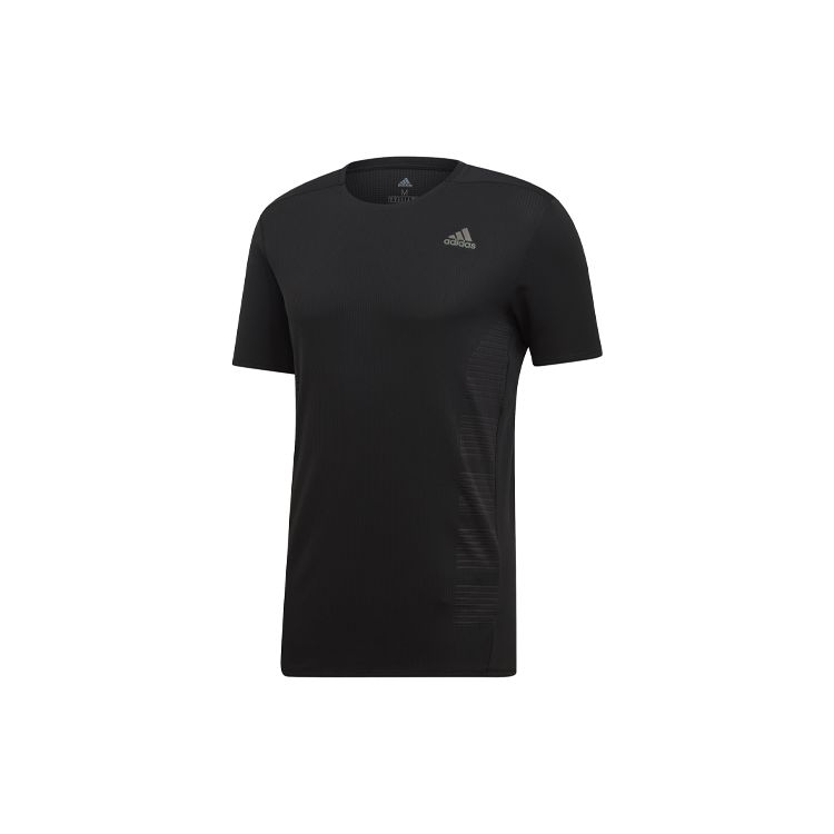 

Adidas Breathable Logo Футболка с коротким рукавом Мужские топы Черные DQ1846