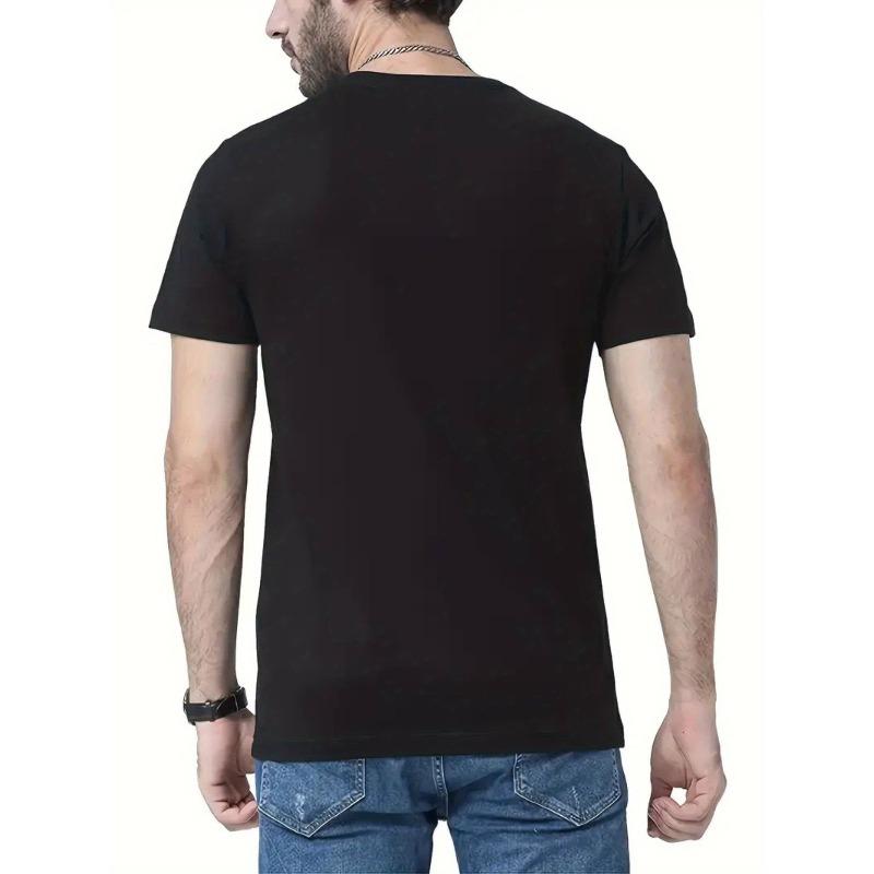 Europäische Größen Herren Sommer Mode Lässiges Kurzarm T-Shirt mit Kreuz Print Tee, Normale Passform mit Leichter Dehnung, Atmungsaktives Oberteil für Herren
