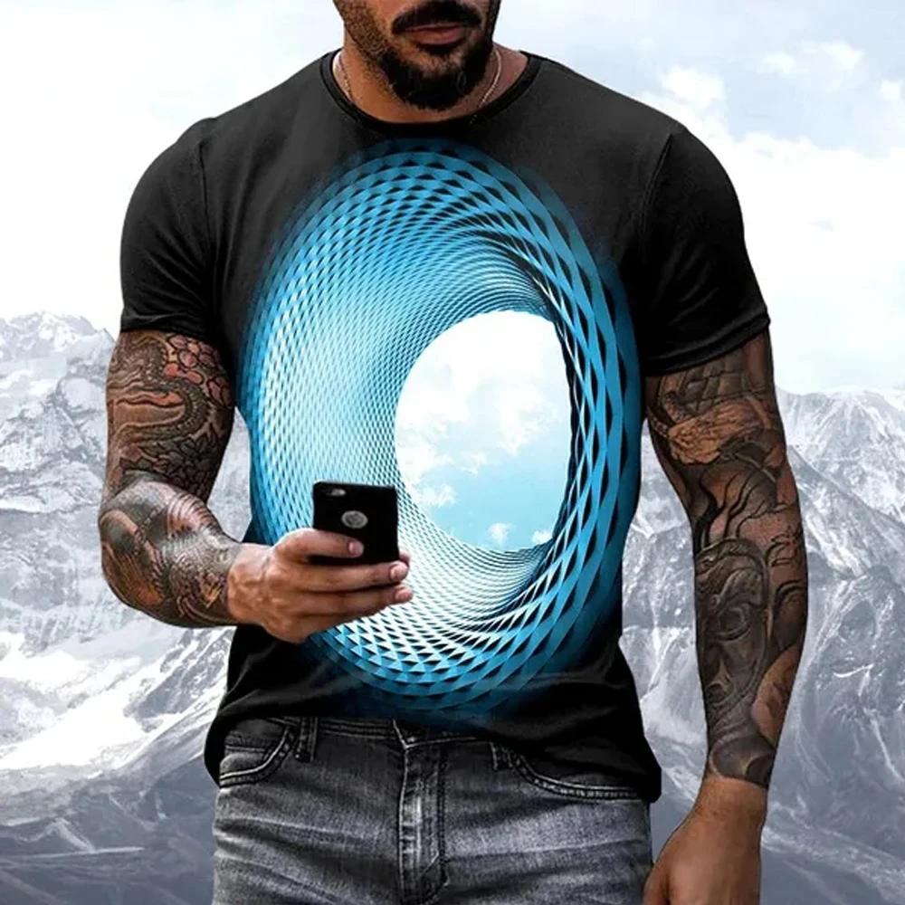 Mode Heiße Verkäufe Persönlichkeit Spaß Sky grafik t-shirts Für Männer Neue Casual Drei-dimensional Vortex Gedruckt Übergroßen Oansatz Tees