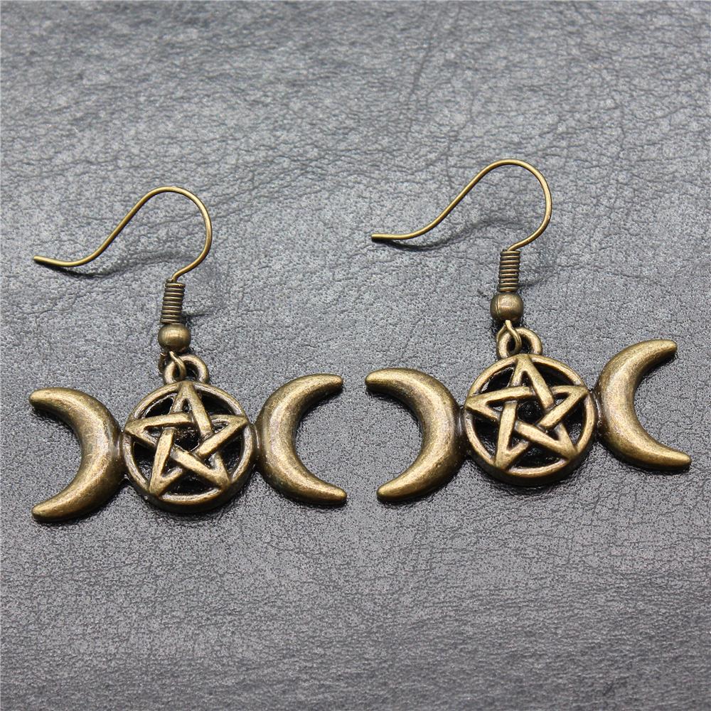 

1 пара подвесок со звездами и луной для женщин, модные серьги, висячие серьги 30x16mm-A13070