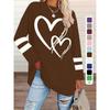 T-shirt da Donna Taglie Forti, Maglia Casual a Girocollo Manica Lunga con Stampa a Cuore, Abbigliamento da Donna Taglie Forti all'Ingrosso