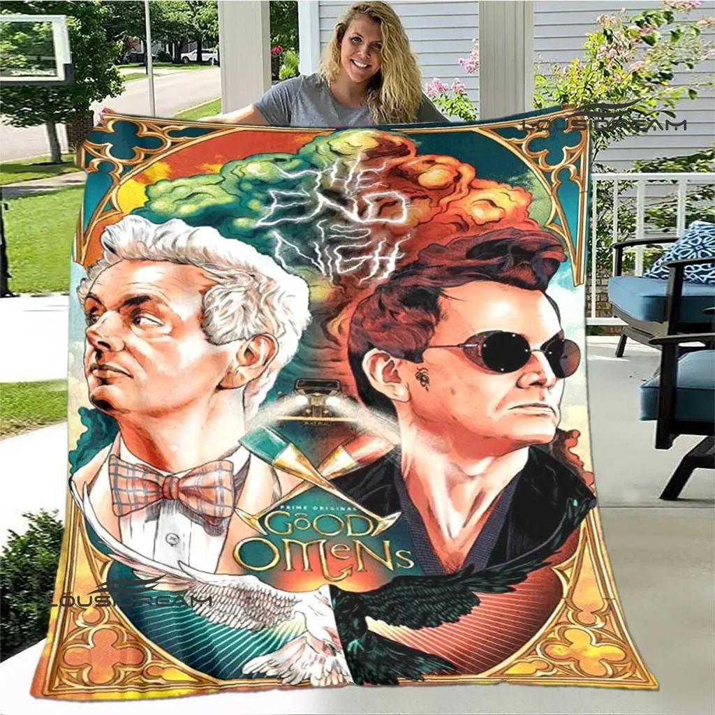 Good Omens Film Gedruckte Decke Kinder Warme Decke Flanell Weiche Bequeme Decke Haus Reise Decke Geburtstagsgeschenk