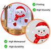 Indoor Outdoor Holiday Signage Christmas Static Window Clings, Smiling Snowman Decals with Snowflake Party Supplies Patterns, Waterproof PVC