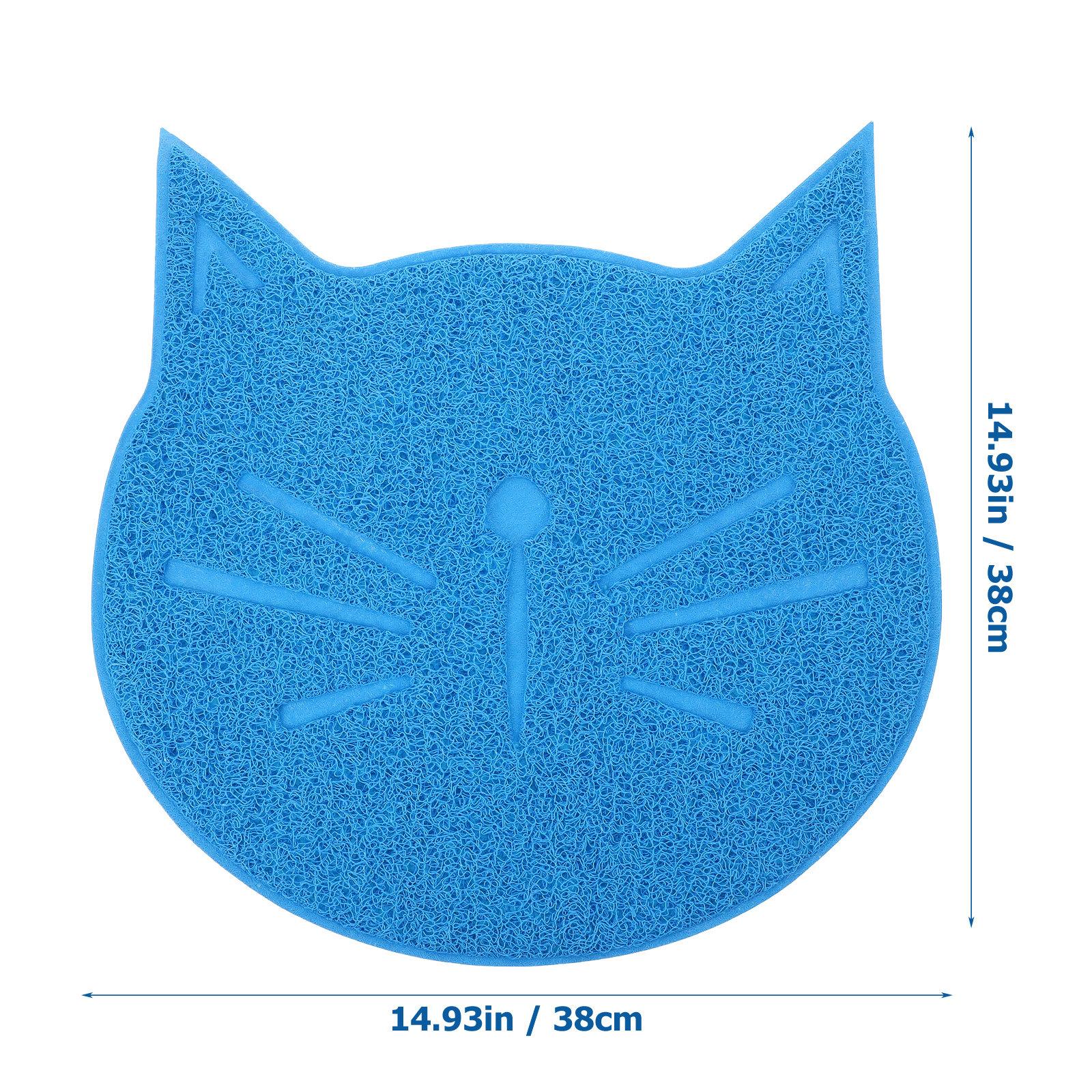 

Premium PVC Cat Food Mat Non Skid Waterproof Easy Clean Pet Feeding Mat for Cats Dogs Bowl Water Dish Eating Placemat Home Decor синий