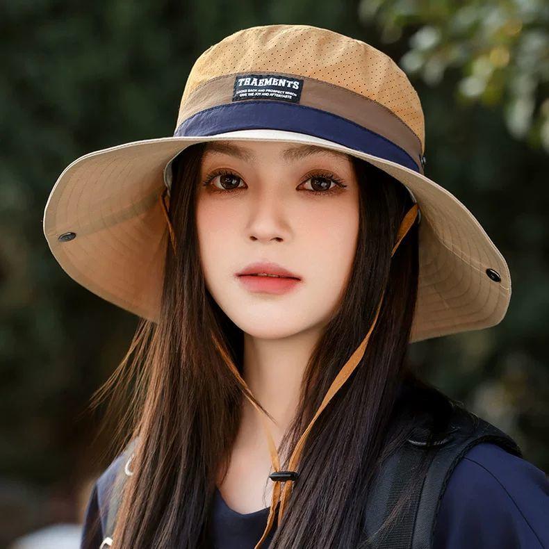 Breathable Sun Hat for Women - Foldable, Wide Brim with Ponytail Hole, UV Protection Fisherman Cap for Outdoor Activities