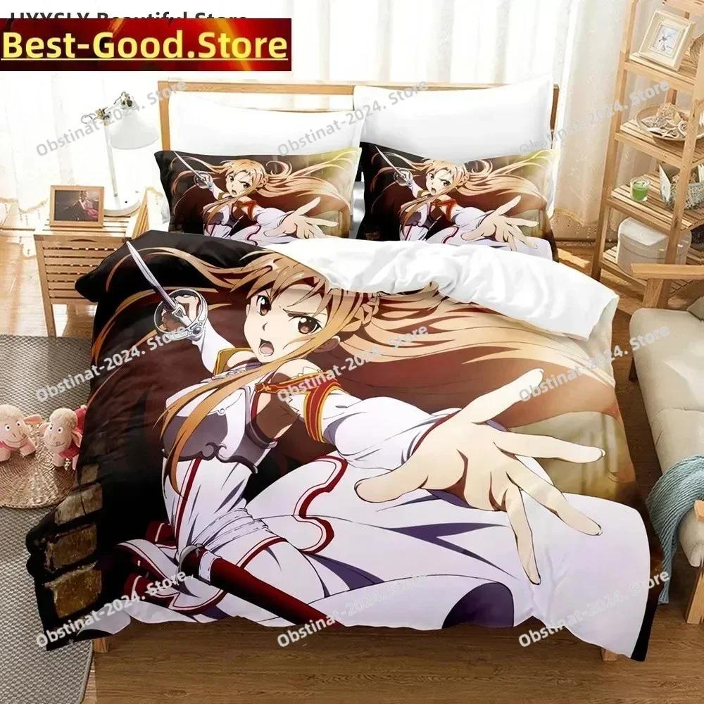 Sword Art Online Bedding Set Printed single Comforter Quilt Bed Cover Duvet Cover Pillow Case 3 Pieces Sets Kids Adult Size