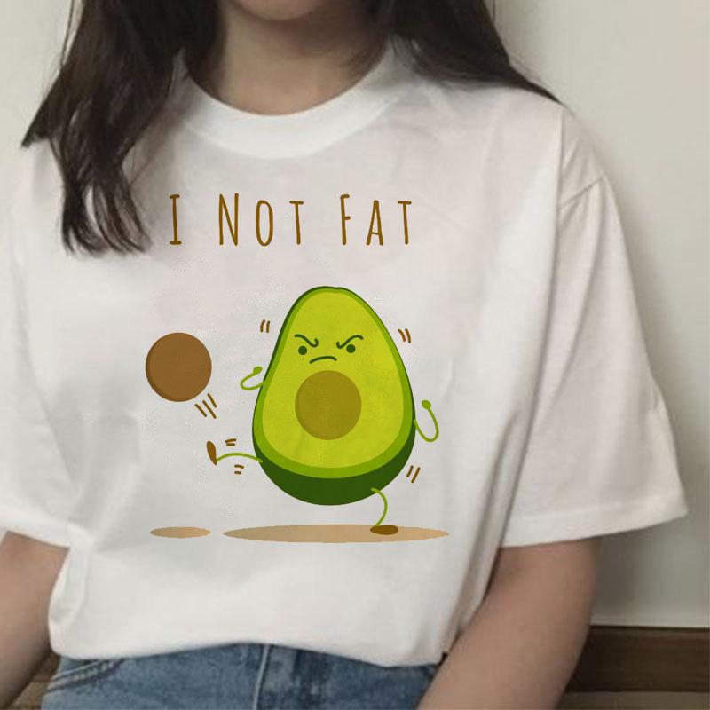 Avocado Women Vegan Femme Ulzzang 90S Harajuku Kawaii Vintage T Shirt Funny Tshirt Graphic T-Shirt Style Female Aesthetic Korean