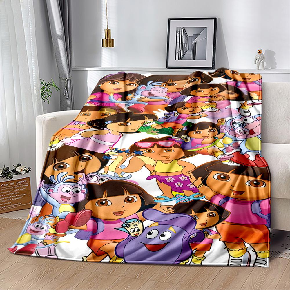 Dora Explorer Blanket Soft Warm Cozy Great for Livingroom Bedding Couch Four Seasons Universal Modern Unique Gift for Family and Friends Camping