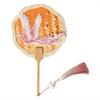 1Pc Handmade Bamboo Fan DIY Material Kit Chinese Elements Cattail Fan, Halloween Christmas Gift