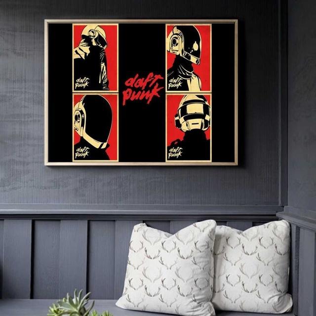 Daft Punk hjälmmask Musikaffisch och tryck Canvaskonstmålning Väggbilder för vardagsrumsdekoration Heminredning Ingen inramad