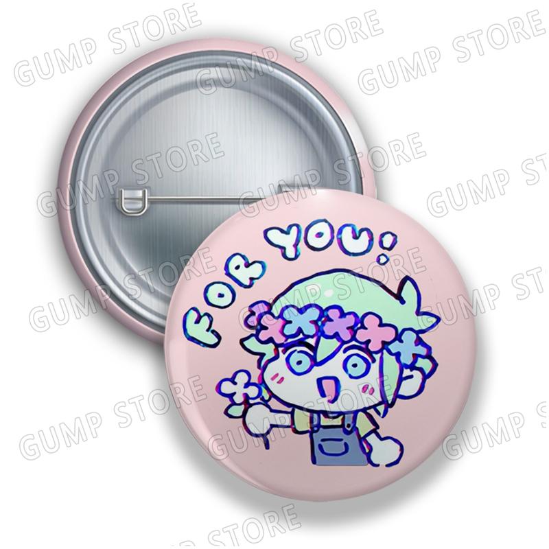 

Omori Game Badges for Jewelry Accessories Bag Decor Basil Kel Hero Aubrey Omocat Sunny Button Brooch Pins Fans Friends Gifts