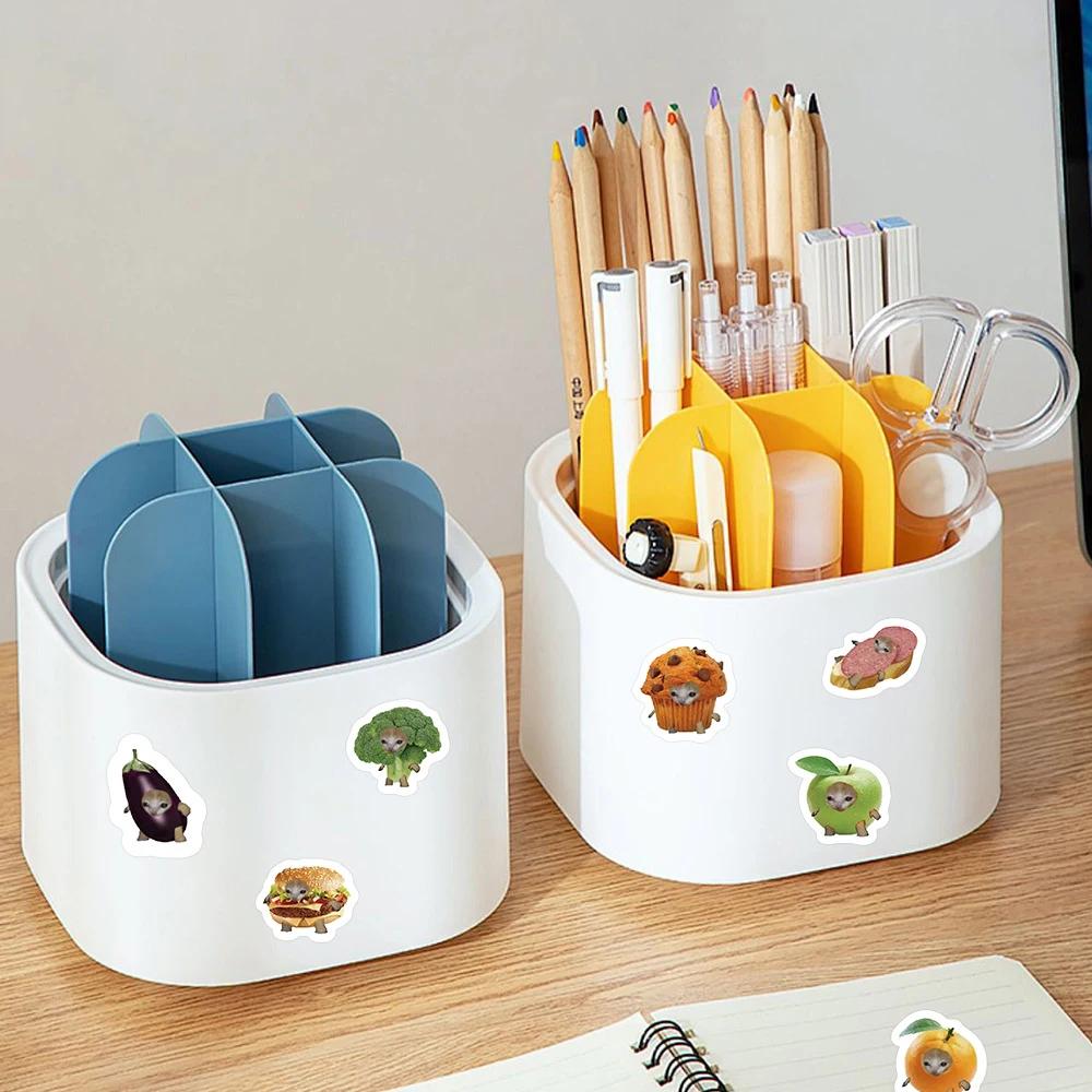 500pcs Cute Food Cat Cartoon Sealing Stickers DIY PVC Decals for Laptop Decoration Creative Reward Gift Toys