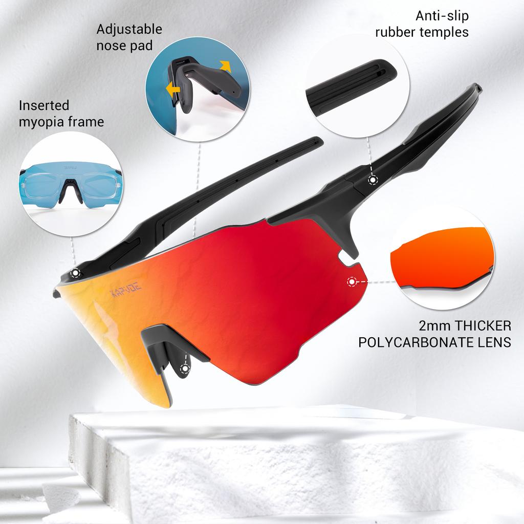 Kapvoe Men Polarized Cycling Sunglasses Beach Fishing UV400 Glasses Man MTB Eyepieces Woman Bike Goggles Bicycle Eyewear Sports 7