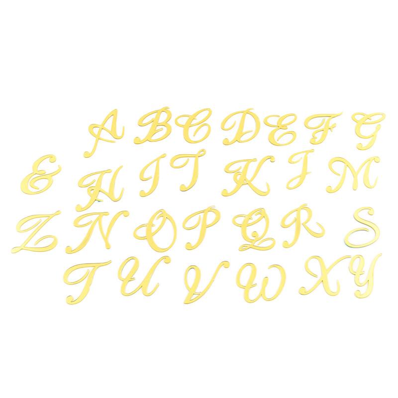 Gold Acrylic Cake Decoration Happy Birthday A-Z English Letter Wedding Party Cake Topper Cupcake Insert Flag Baking Accessories