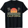 Summer Vacation Palm Trees Retro Sunset California T-Shirt for Men Women Kids
