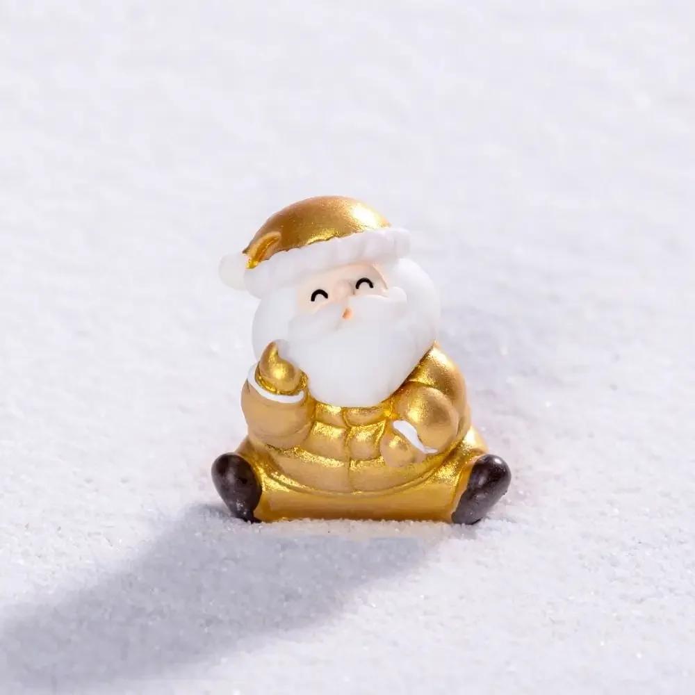 Toy Resin Christmas Figurines Accessories Home Decorations Miniature Santa Claus Bonsai Micro Landscape Cartoon Santa Statue