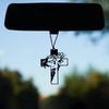 Black Jesus Christ Cross Car Hanging Pendant Swinging Decor Ornament Religious Faith Car Accessory Home Wall Decoration