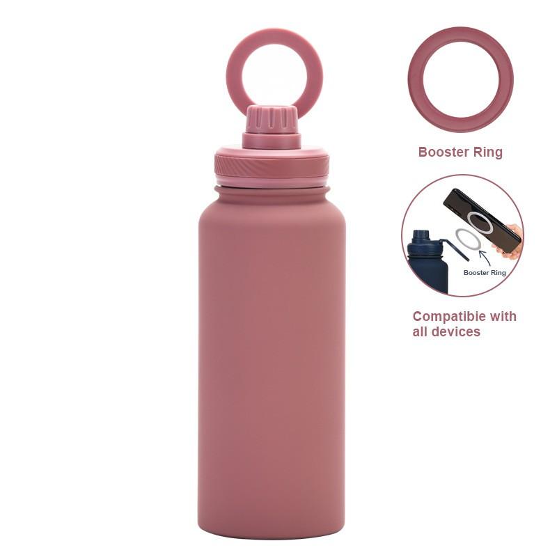 1L Vacuum Insulated Stainless Steel Travel Mug With Magnetic Phone Holder Leakproof Sport Water Bottle Outdoor Hiking Camping