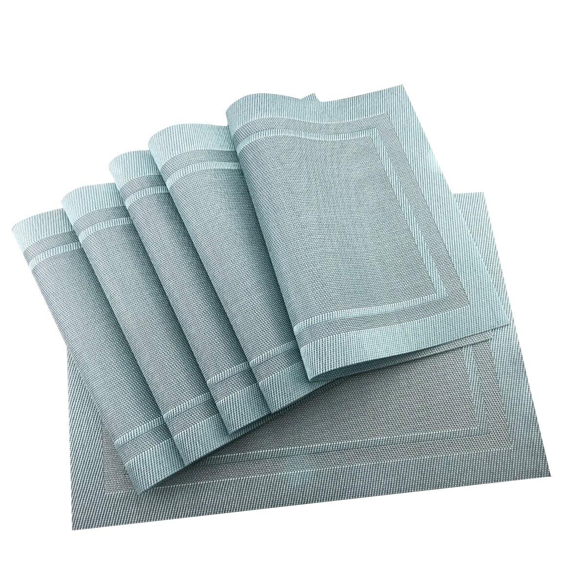 

Подставка для стола, 6 шт., кухонные обеденные салфетки из ПВХ для стола, обеденный коврик, подставка для стола, водонепроницаемая подставка для стола, индивидуальные салфетки, коврики для чашек синий