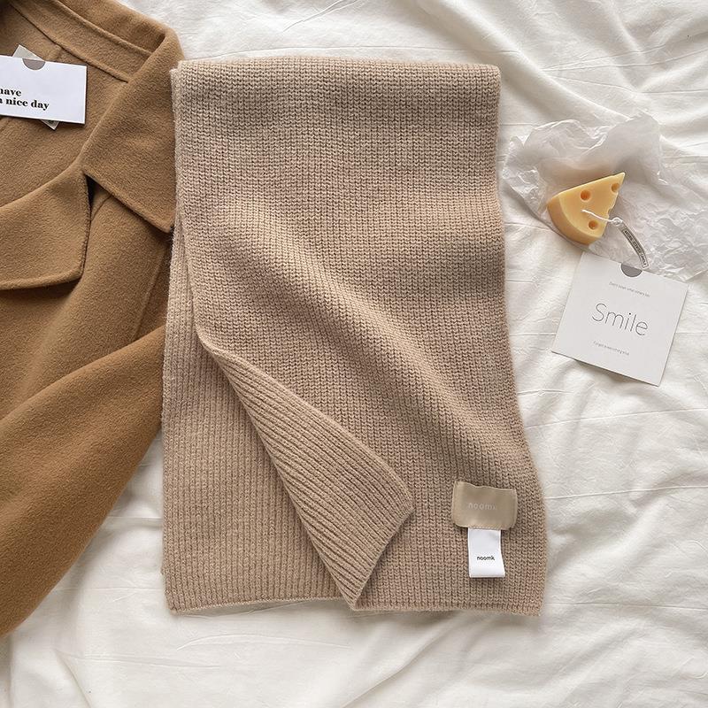 Autumn and Winter New Mars Green/knitted Long Scarf Solid Color Wool Warm Scarf