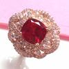 Purple Gold Redstone Ring Women'S Color Gold-Plated Rose Gold Exquisite Diamond-Set Adjustable Ring