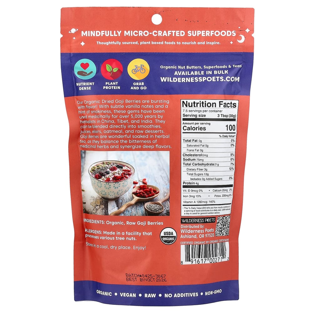 Wilderness Poets Goji Berries 226g (8oz)
