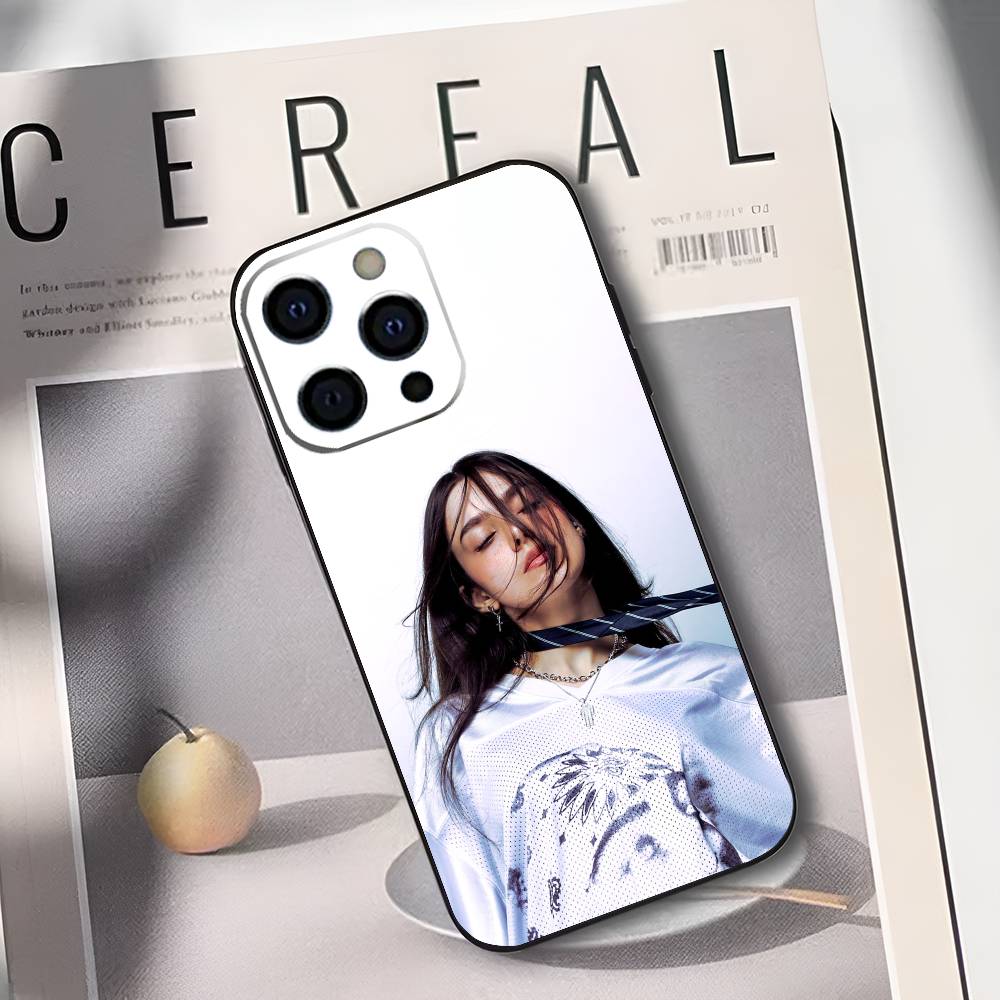 Singer B-Billie Eilish Phone Case For IPhone 17,16,15,14,13,12,11,Plus,Pro,Max,Plus,XS,soft Case Black Silicone