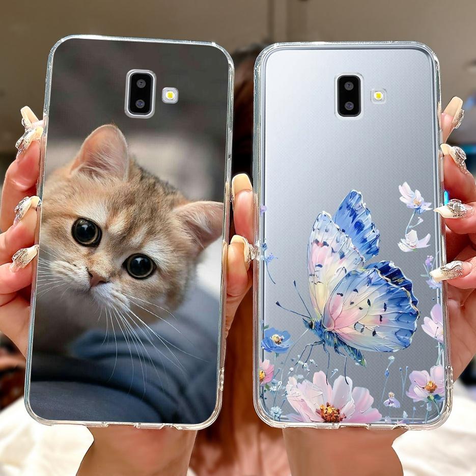 For Samsung Galaxy J6 Plus Case SM-J610F Cute Fashion Love Heart Painted Cover Soft Silicone Case For Samsung J6 J600F J6+ Shell