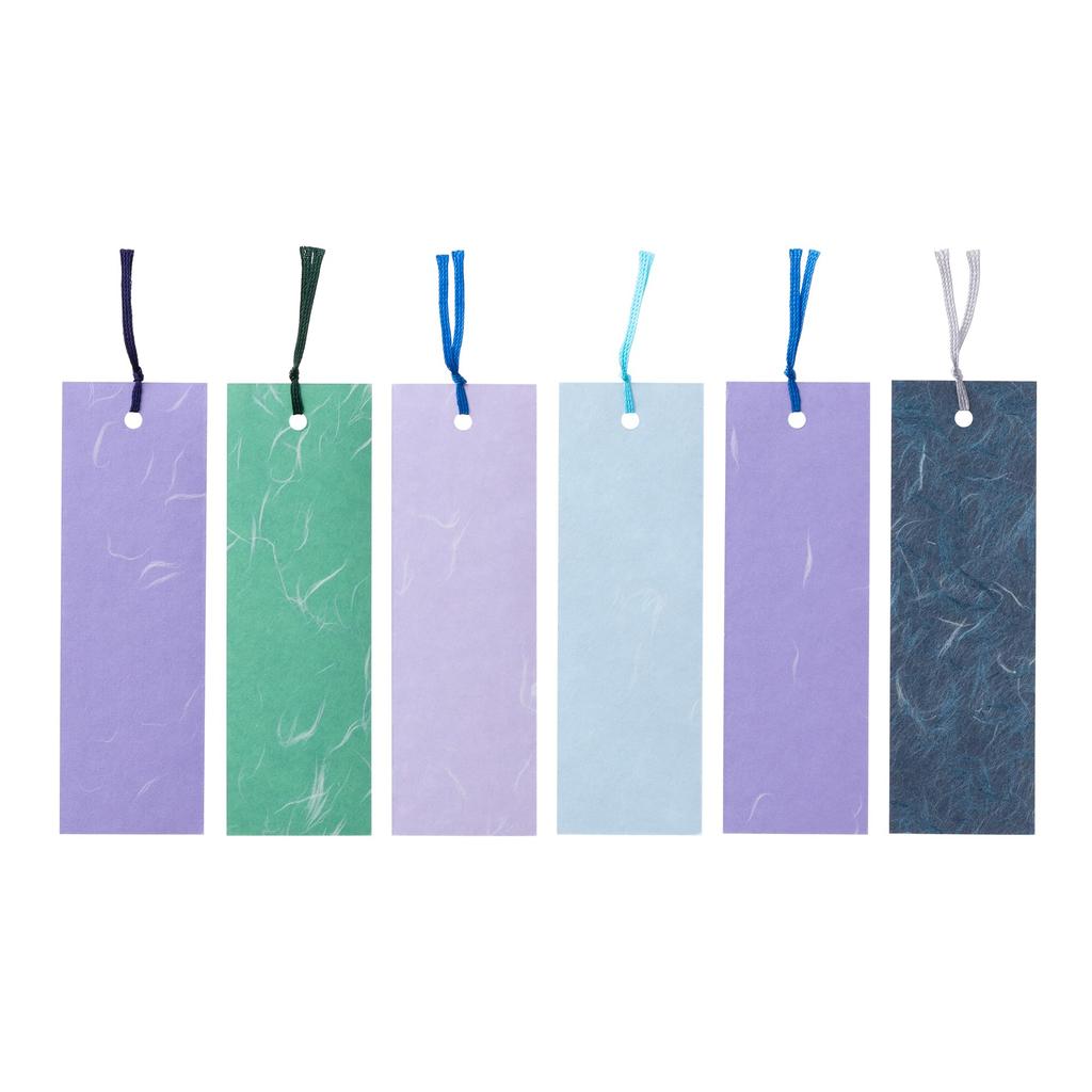 Kawasumi Washi Yuzen Washi Set A Set B Total 12 designs Bookmarks, Blue, (6 designs) + (6 designs),