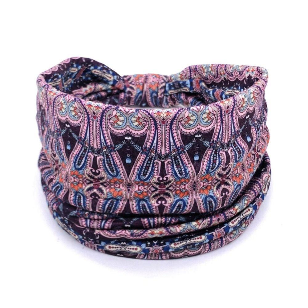 Vintage Knot Wide Headbands Boho Printed Headscarf New Turban  Girls