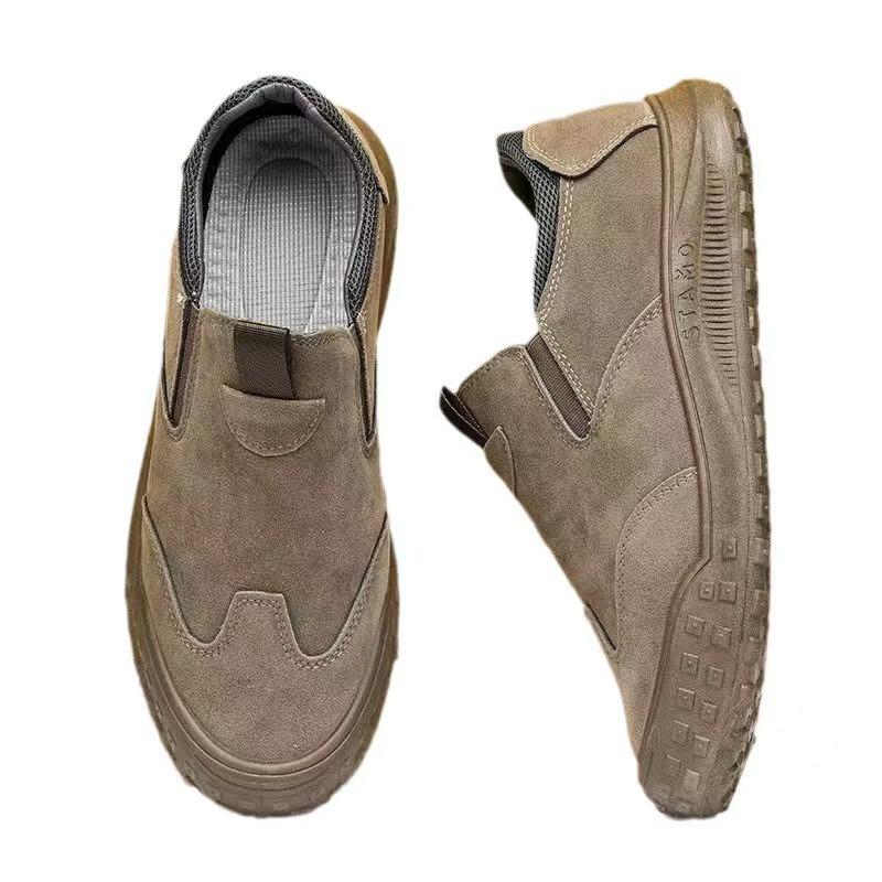 Men's Shoes Summer Men's Breathable One-pedal Lazy Shoes Versatile Trendy Shoes Casual Labor Insurance Shoes Cotton Boots Plus Cotton