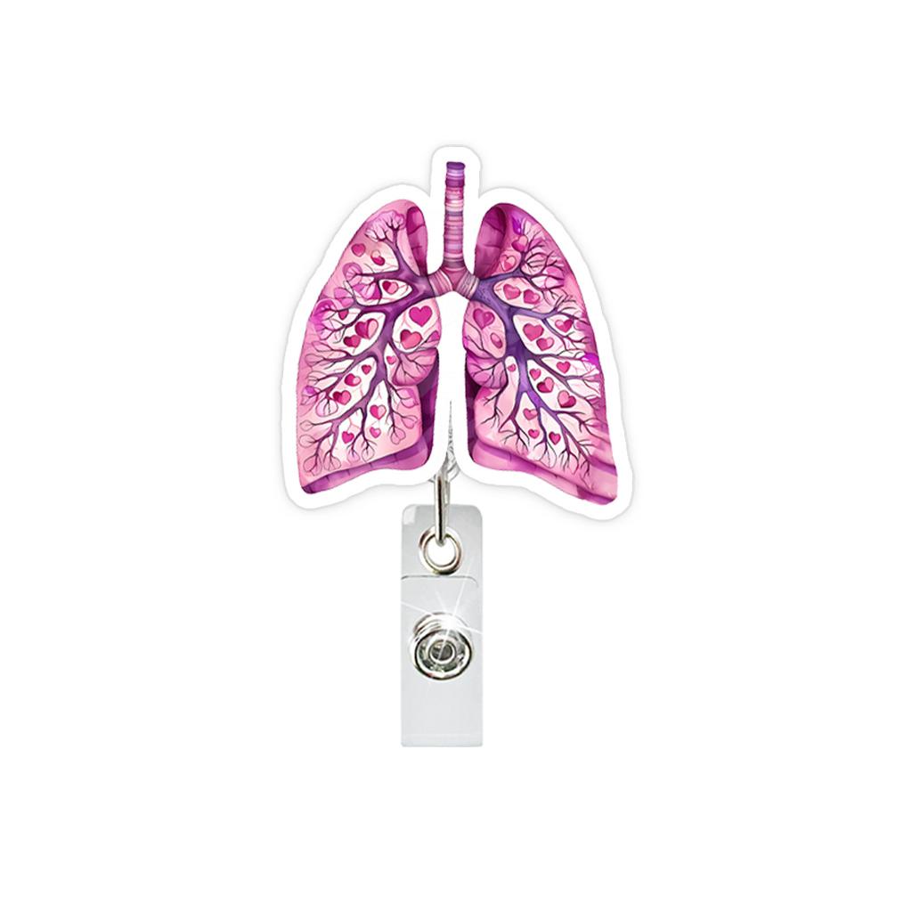 Creative Lung Organs Badge Reels Retractable Badge Holder Retractable Keychain Badge Reel Id Badge Holder Clip Key Ring