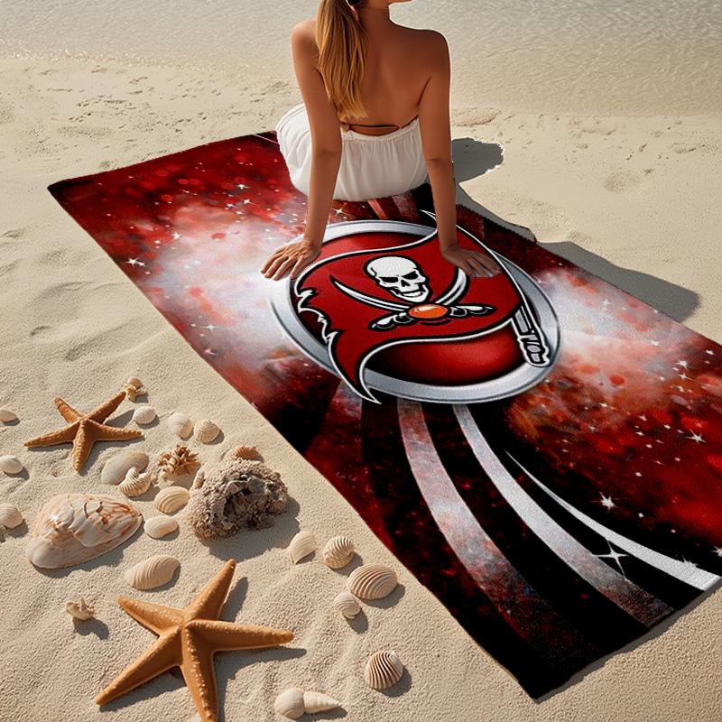 Tampa Bay Buccaneers Logo Microfiber Beach Towel, Lightweight And Quick-Dry, for Summer Travel, Beach Essential, Swimming Pool