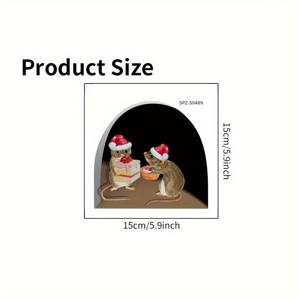 Christmas Cartoon Cute Little Mouse Hole Sticker DIY Living Room Entrance Wall Beautification Decorative Wall Sticker