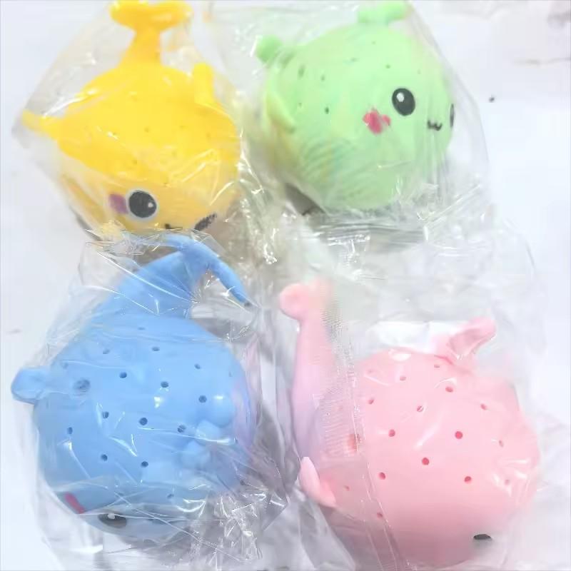 Pet dog cat Toys Sponge Water Absorbing Whale Squeezing Stress Relief Toys Summer Swimming Play Water Toy for pet supplies