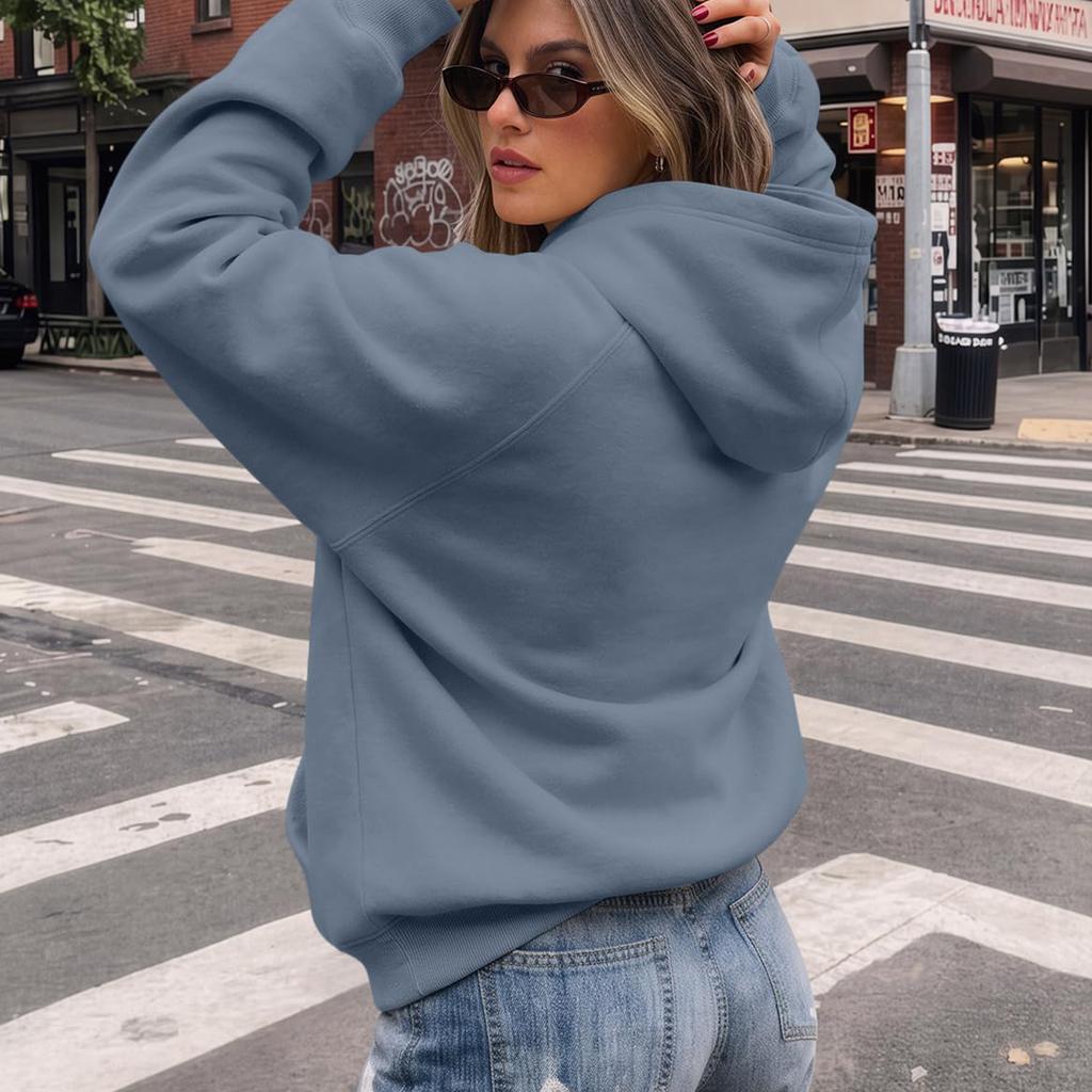 Women's Casual -Color Hooded Sweatshirt