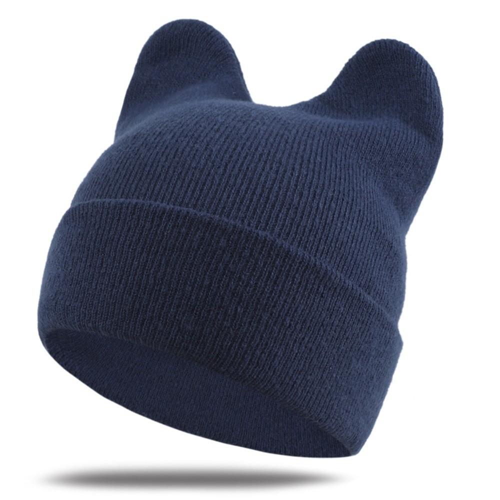 Koreanischer Stil Mütze Niedliche Ohren Pullovermütze Niedliche Strickmütze Herbst