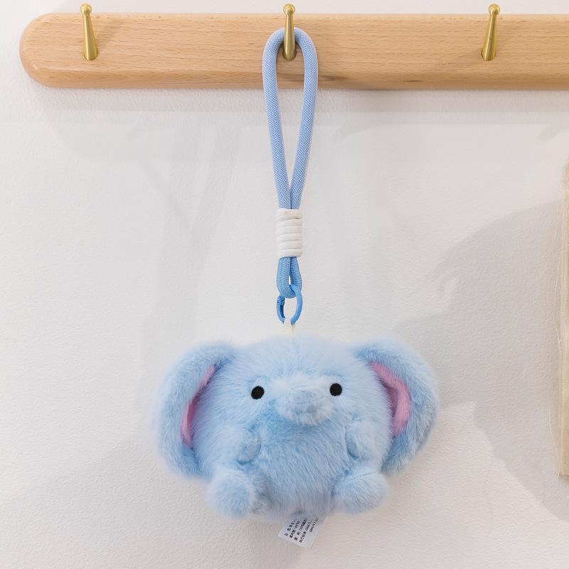 Creative Unzipping Pinch Ball Plush Keychain Cute Cow Rabbit Cat Backpack Pendant Cartoon Doll