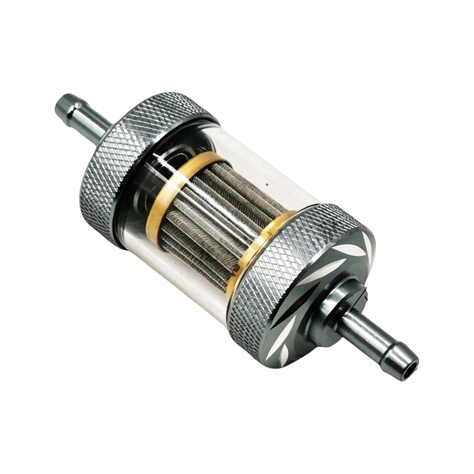 

Universal Inline Fuel Filter Metal Mesh Screen Gasoline Diesel Fuel Filter Clear Housing Compatible with Various Small Engines and Vehicles One Size