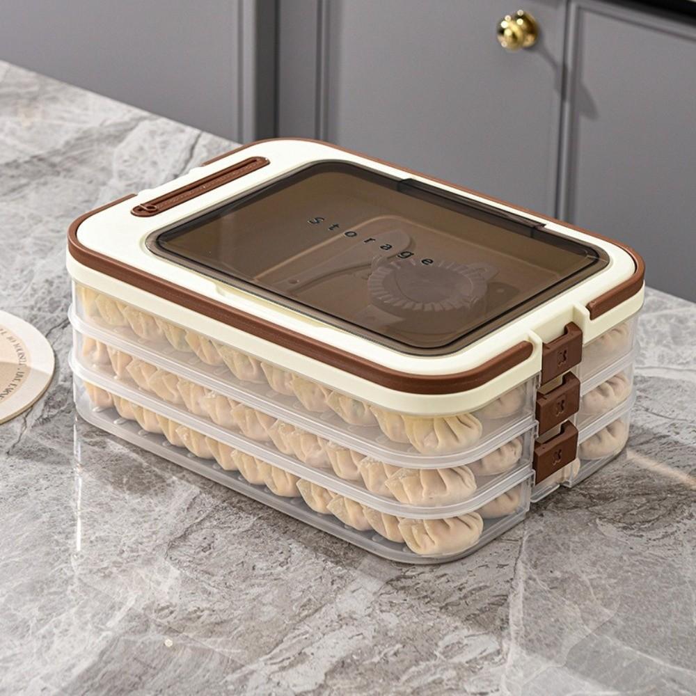 1/2/3/4 Schichten Aufbewahrungsbox für Teigtaschen Großes Fassungsvermögen Antihaftbeschichtet Kühlschrankbox Frischhaltebox Gefrierfachbox Heimküche