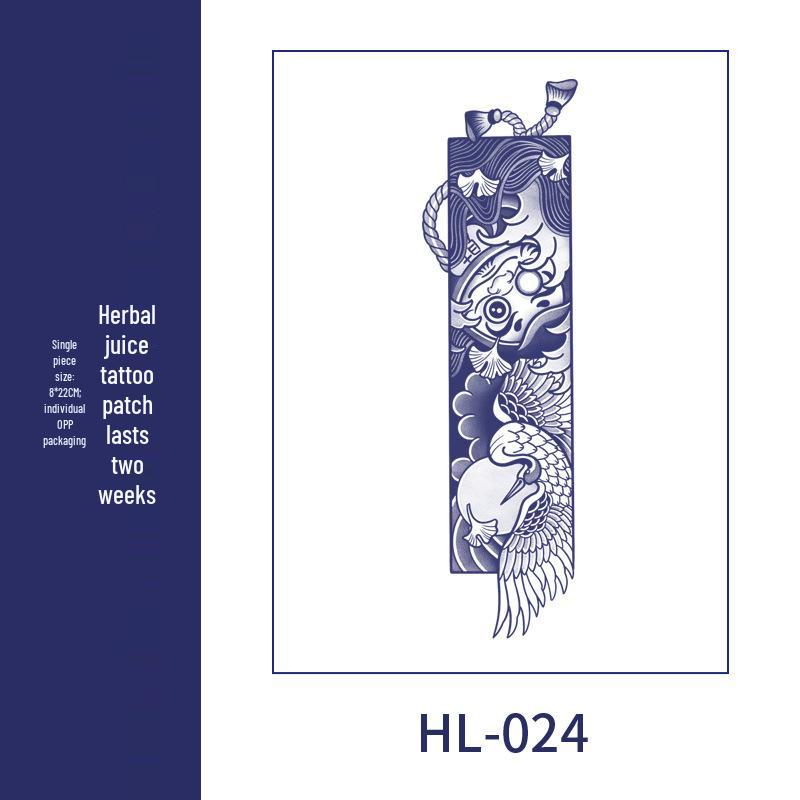 Large Semi-Permanent Waterproof American Style Flower & Plant Arm Tattoo Sticker for Men