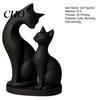 Mother And Child Cat Sculpture Black Figurine 3D Printed Kitten Statue Cute Animal Warm Home Accent for Indoor Shelf Desktop Decor Gifts Lovers Mini