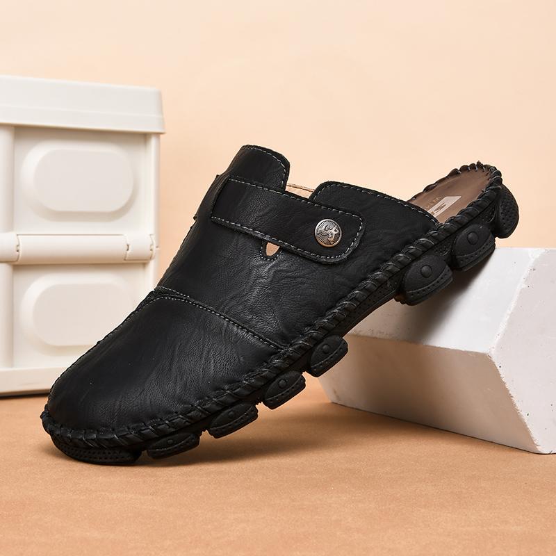 Summer Men's Leather Sandals Slippers Beach Sandals Outdoor Rubber Flip Flops Men Water Trekking Sandals