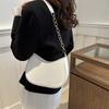 New Temperament Fashionable Design Single Shoulder Crossbody Foreign Style Solid Color Chain Zipper Underarm Texture Crossbody Bag