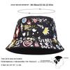 Unisex Lächelnde Krone Graffiti Print Persönlichkeit Eimerhüte Fischerkappen Outdoor Freizeitkappe Sonnenschutzhut